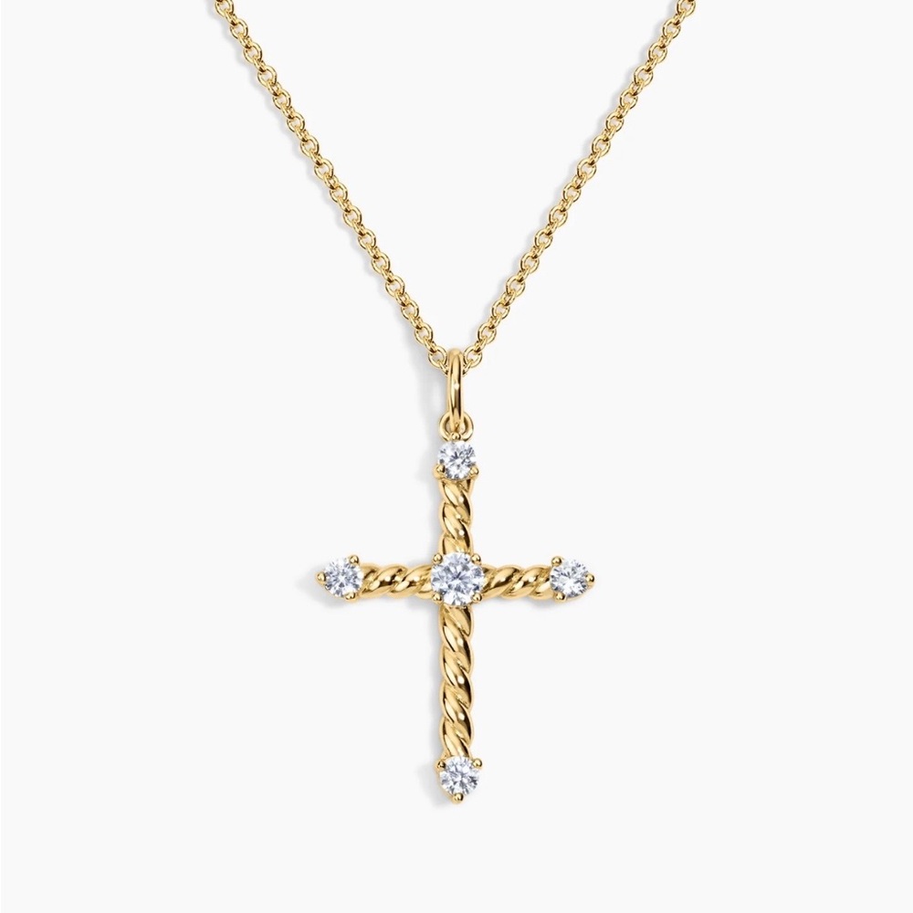 Grace Point Double-chain Gold Cross Pendant Necklace